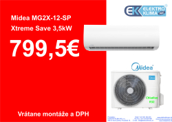 MIDEA MG2X-12-SP Xtreme Save s montážou